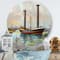 Designart - Ancient Boat Leaving The Harbor - Nautical & Coastal Metal Circle Wall Art